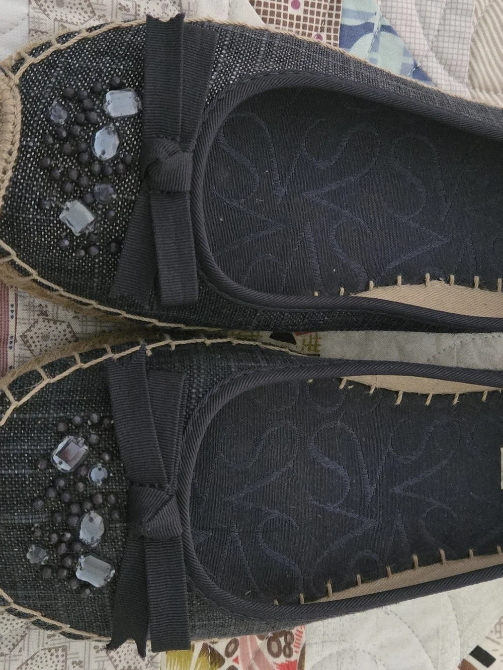 Simply Vera Vera Wang Black Embellished Espadrille Flats
